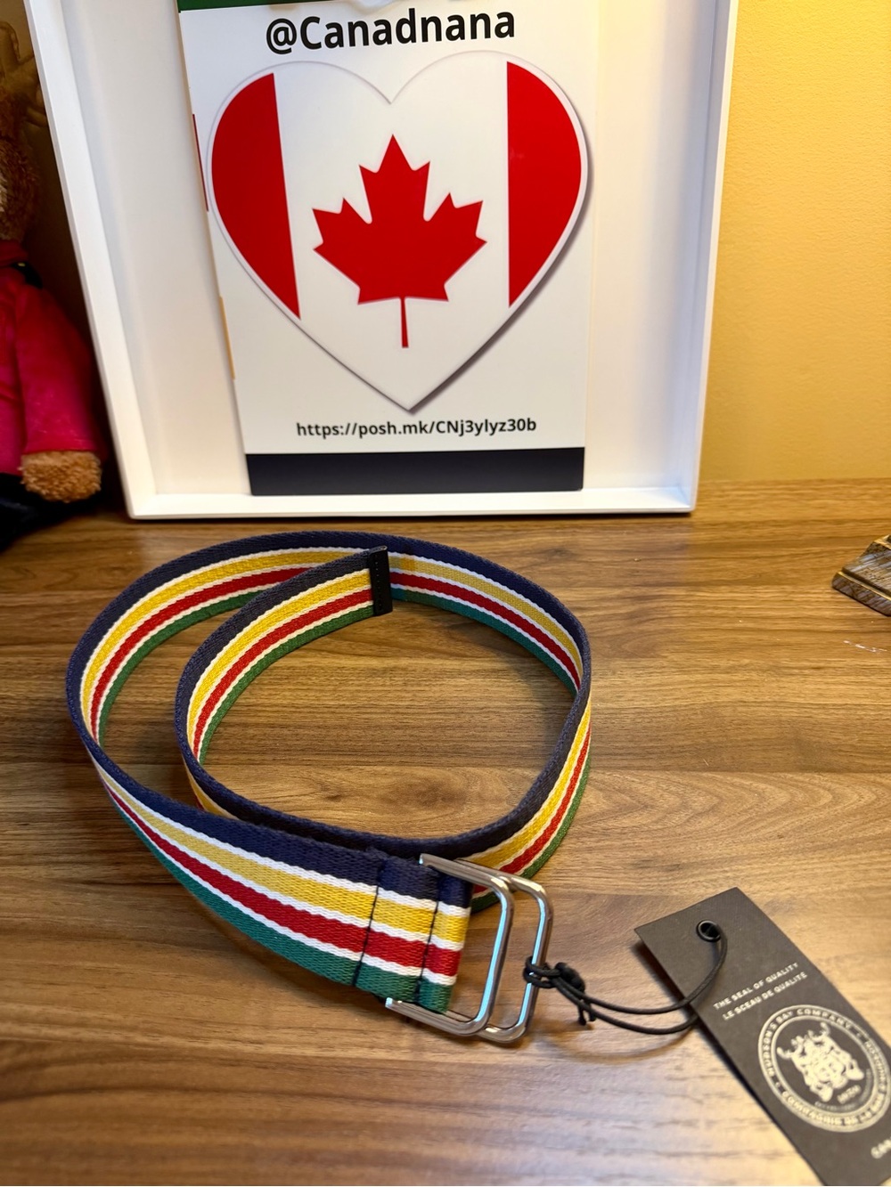 Hudson's Bay Company NWT Women's XS Striped Cinch Belt